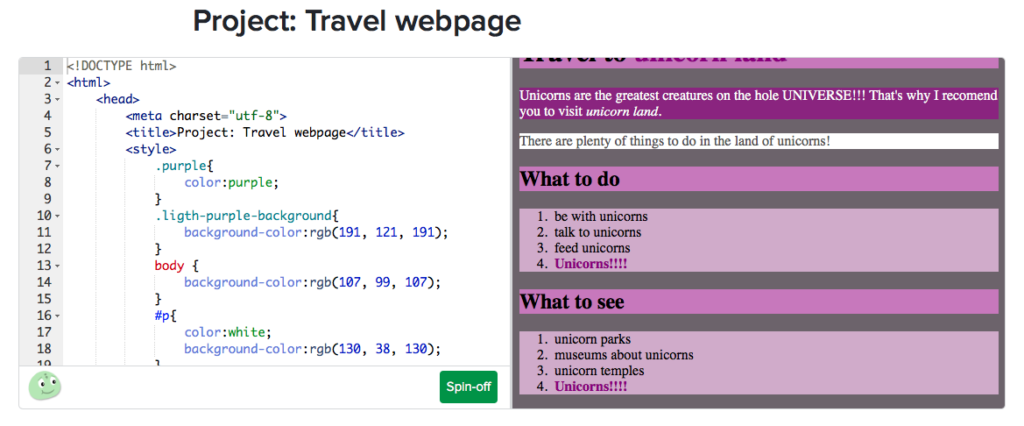 CoderDojo Travel Webpage Sample