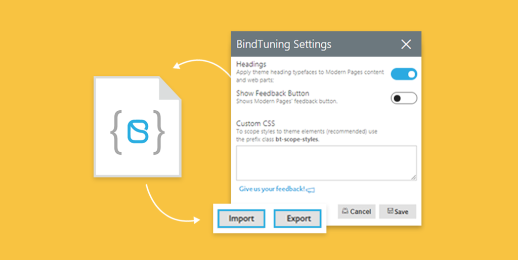 import-export theme settings