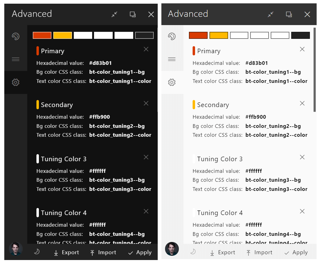 BindTuning Theme Settings Panel