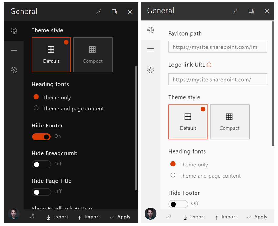 BindTuning Theme Settings Panel