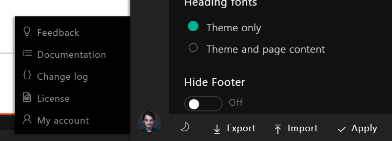 BindTuning New Theme Settings Panel