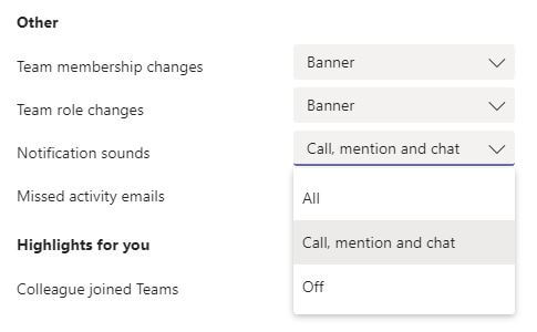 Microsoft Teams notifications sound