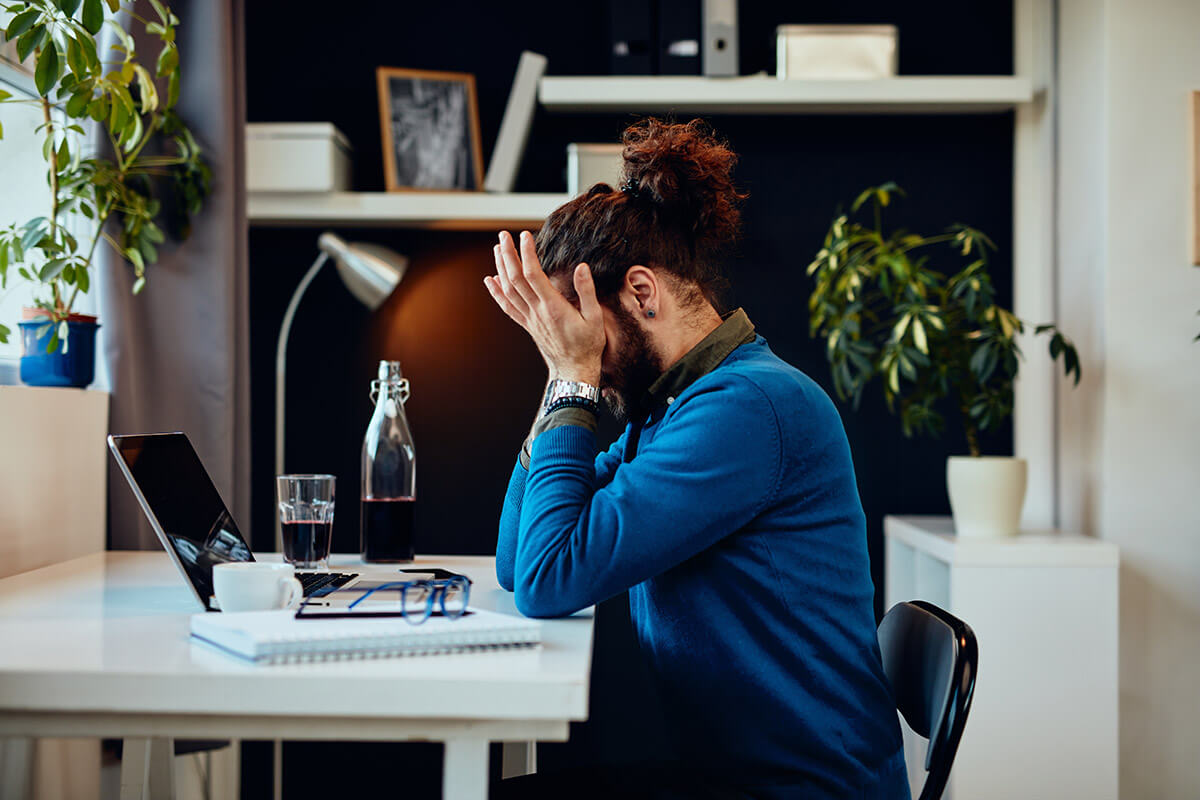 remote employee with wellness issues