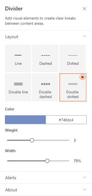 Divider layouts